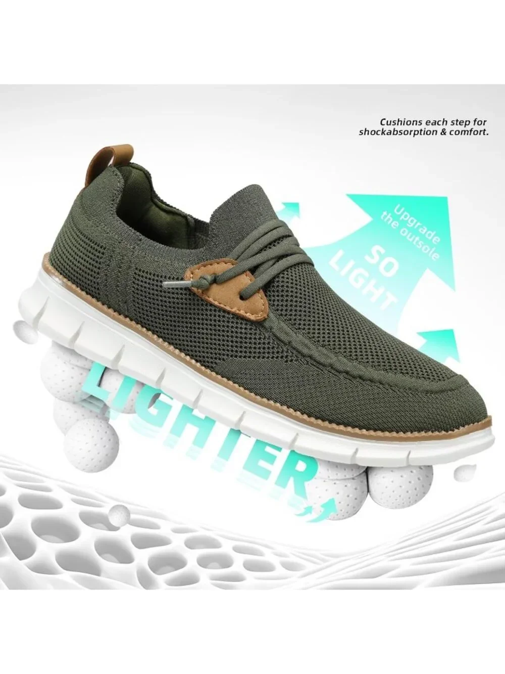 Men's Green Loafers Slip On Walking Dress Casual Business Oxfords Sneakers